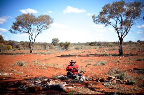 Kangaroo, Goana, and Emu hunting with Winston, Shane, and Bradley Stokes. Dinner at Winston Stokes' house with family.